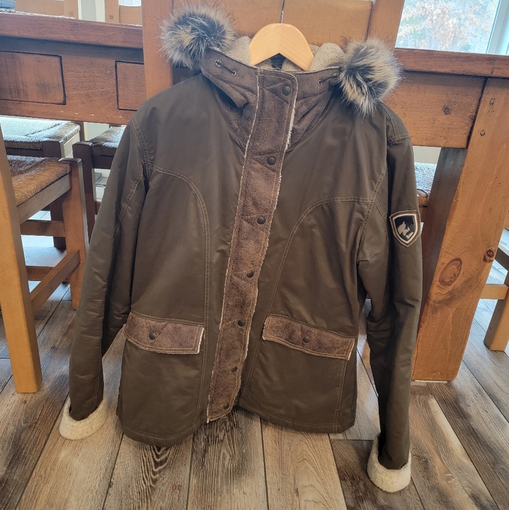 Kuhl Arktik Jacket with Fur Hood, Olive XL